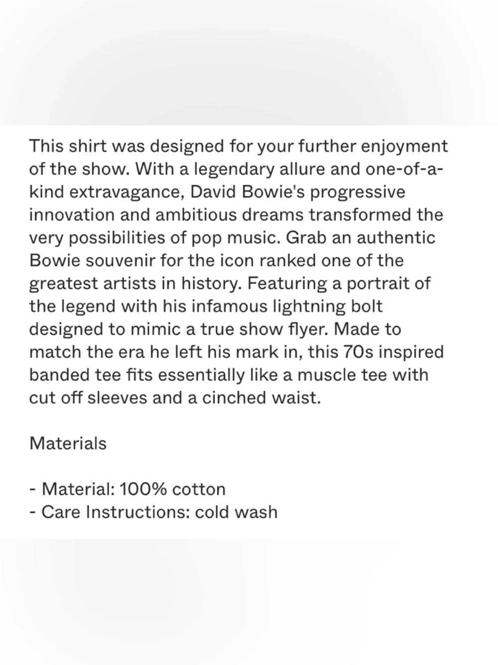 DAYDREAMER David Bowie Show Souvenir size XS T-shirt cropped festival casual - Picture 3 of 7